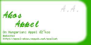 akos appel business card